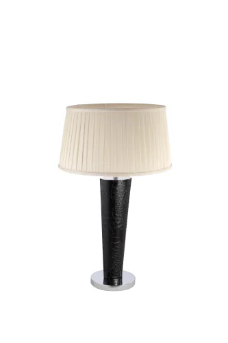 Настольная лампа Pelle Nerre T120.1 Lucia Tucci белая 1 лампа, основание чёрное кожа металл в стиле классический  фото 4